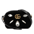 Gucci Mini GG Marmont Crystal Embellished Matelasse Velvet Crossbody