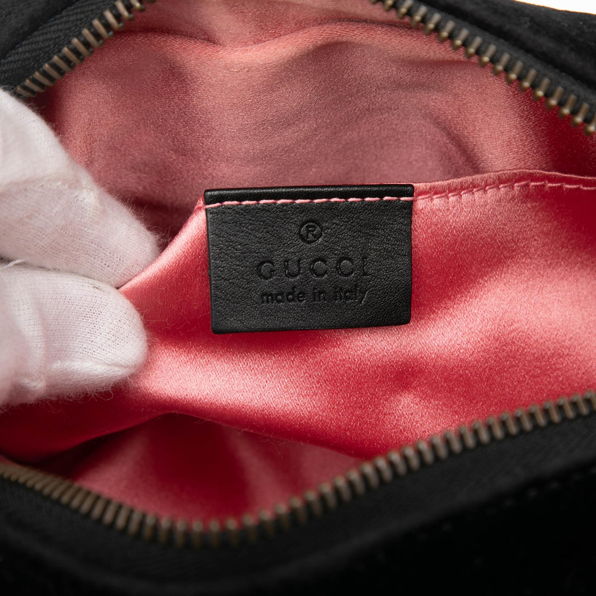 Gucci Mini GG Marmont Crystal Embellished Matelasse Velvet Crossbody