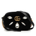 Gucci Mini GG Marmont Crystal Embellished Matelasse Velvet Crossbody