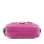 Gucci Mini GG Marmont Crystal Embellished Velvet Crossbody (SHG-A5av44)