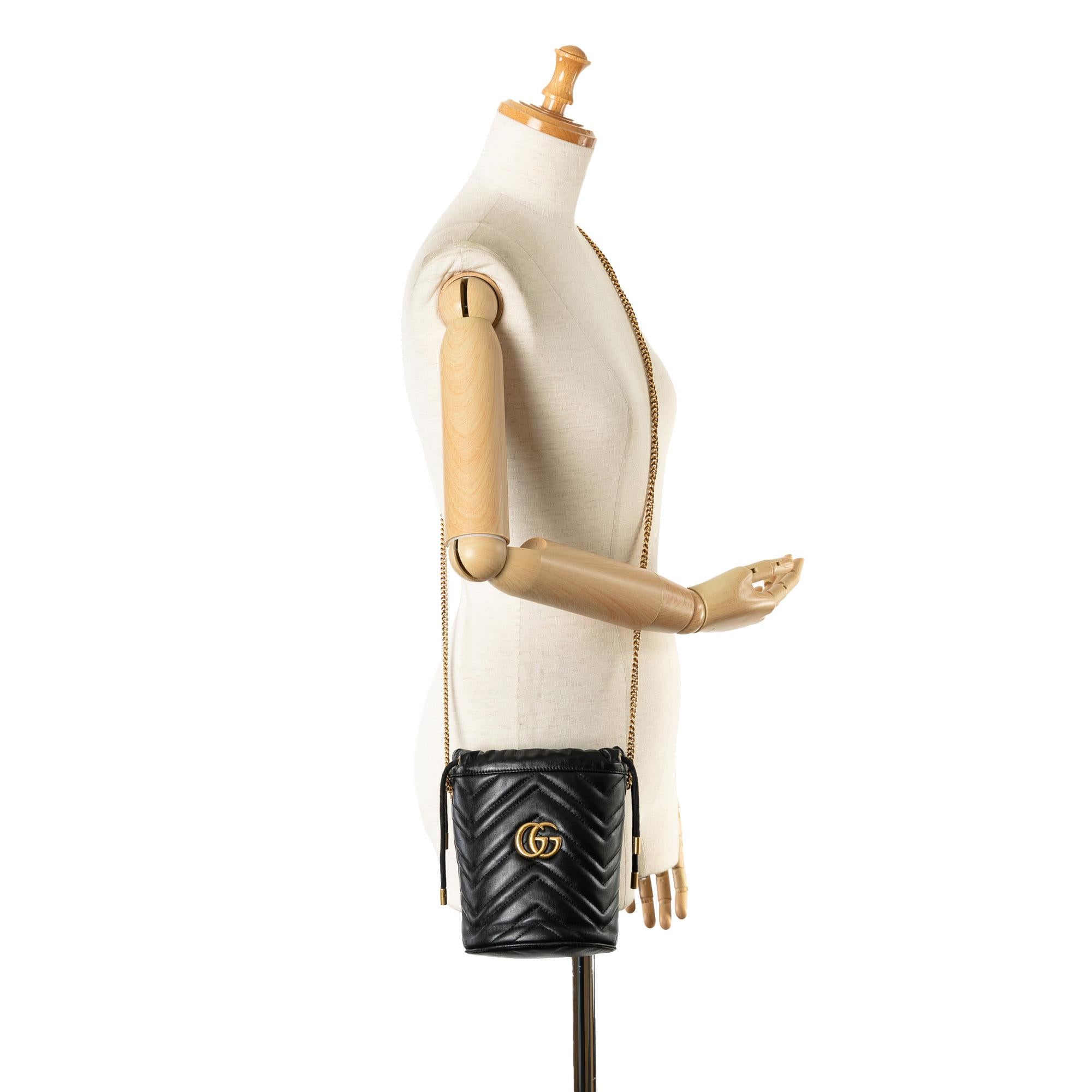 Gucci Mini GG Marmont Matelasse Bucket Bag
