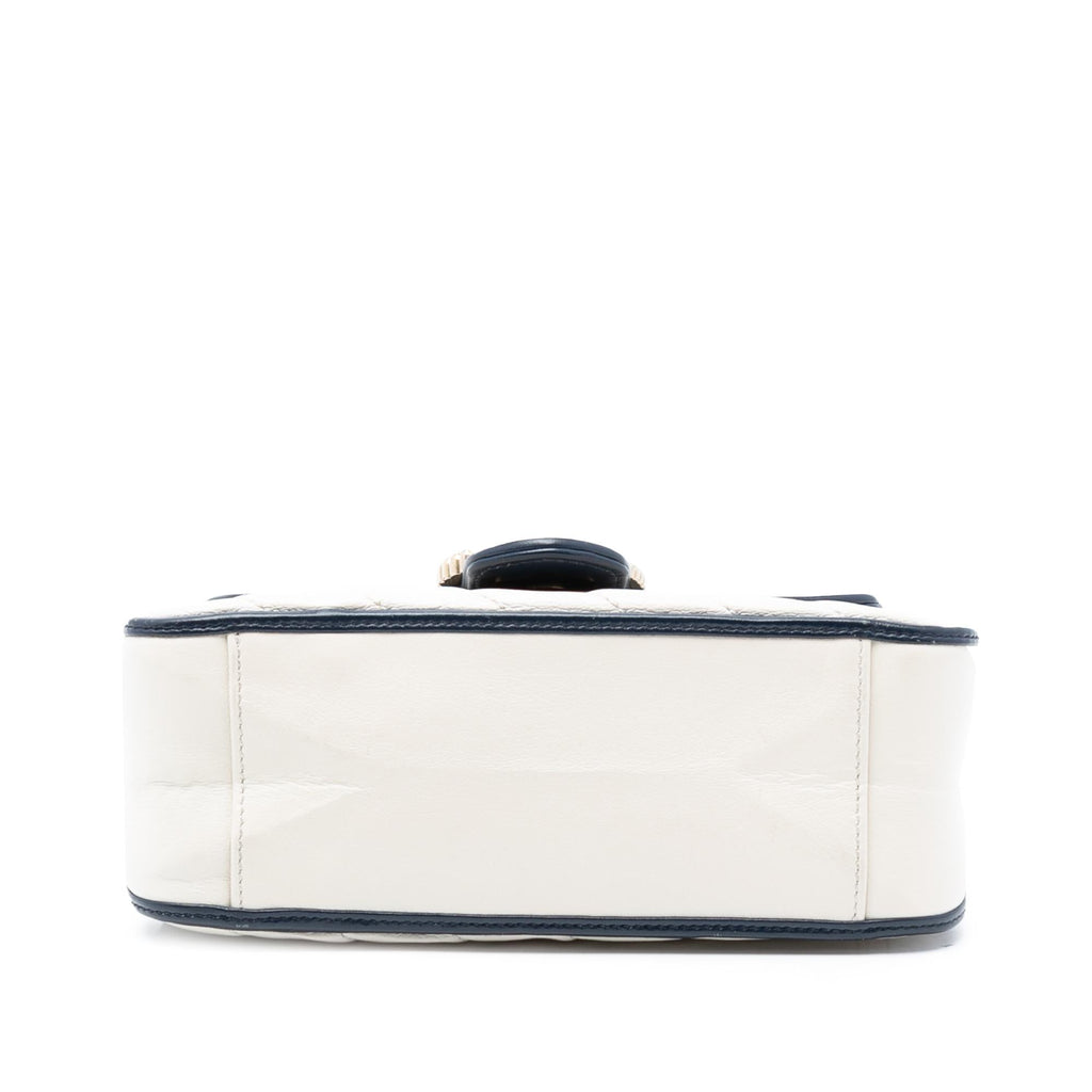 Gucci Mini GG Marmont Matelasse Diagonal Leather Torchon Top Handle Bag