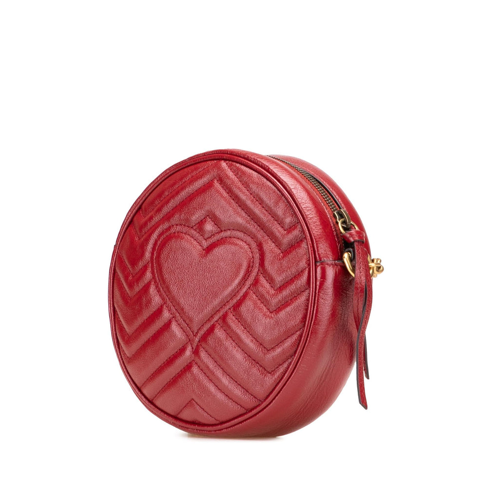 Gucci Mini GG Marmont Matelasse Leather Round Crossbody