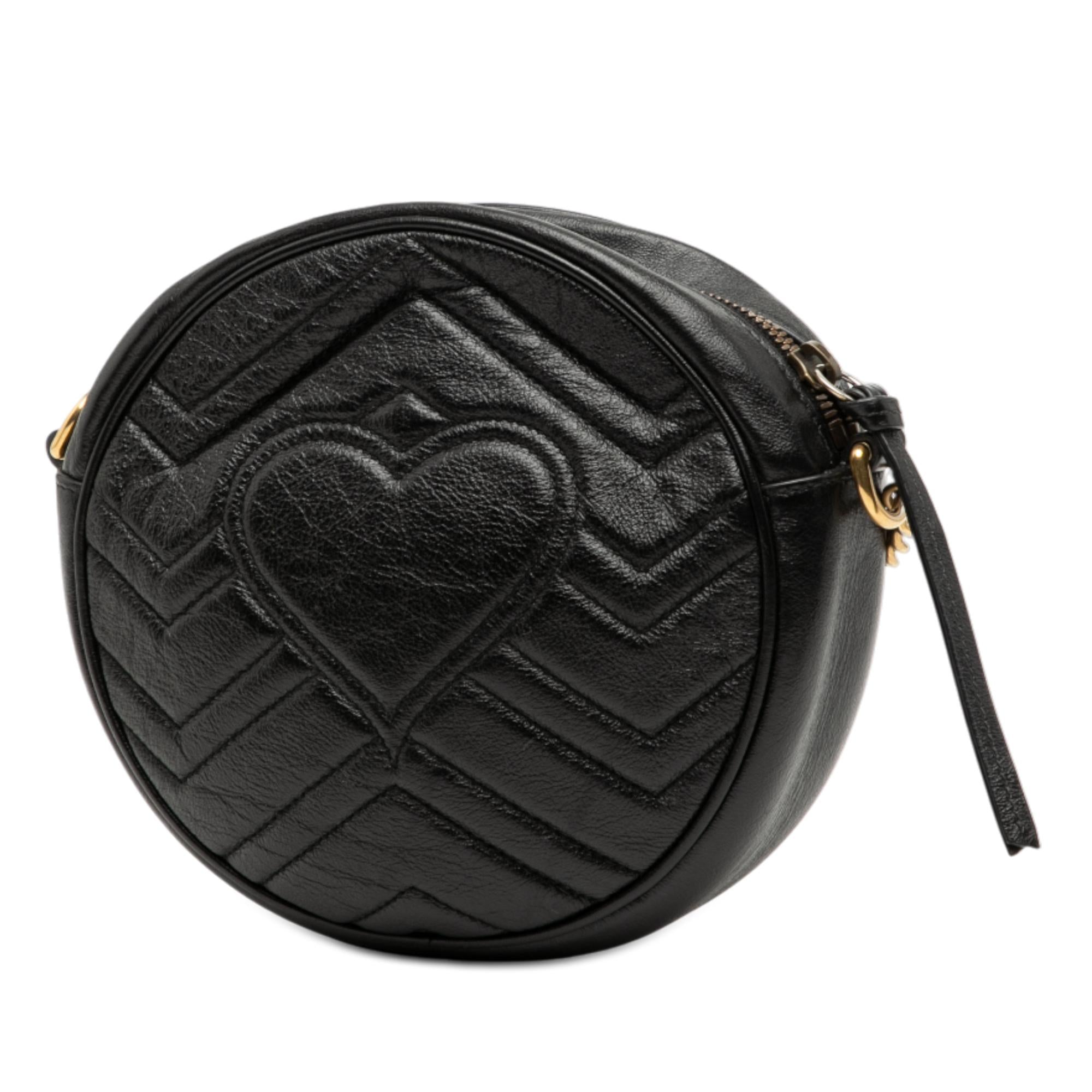 Gucci Mini GG Marmont Matelasse Leather Round Crossbody