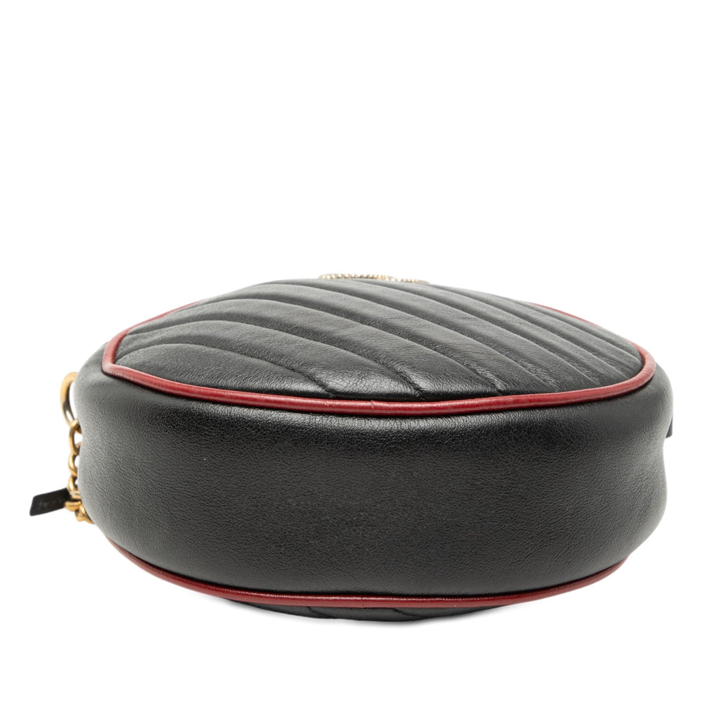 Gucci Mini GG Marmont Matelasse Leather Torchon Round Crossbody