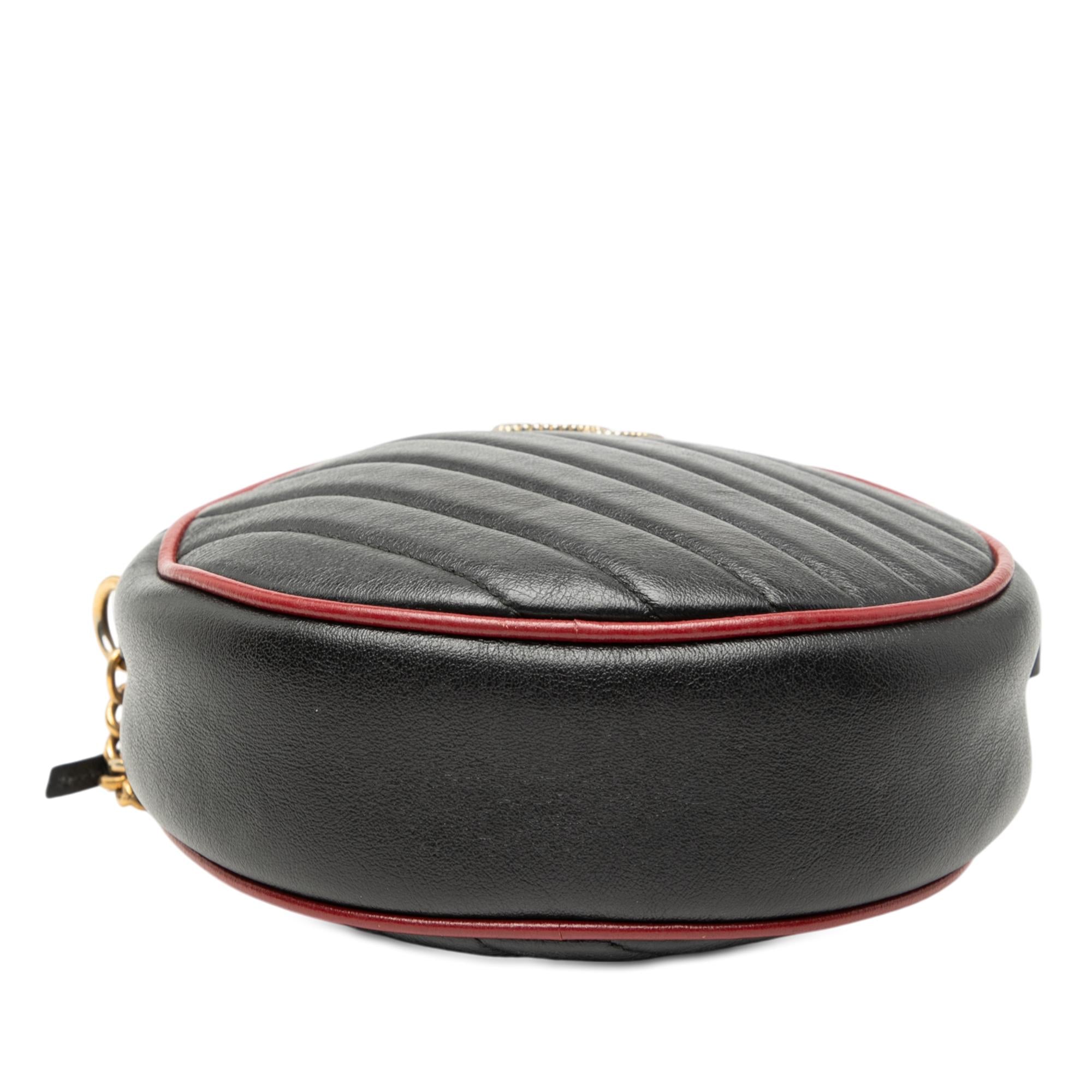 Gucci Mini GG Marmont Matelasse Leather Torchon Round Crossbody