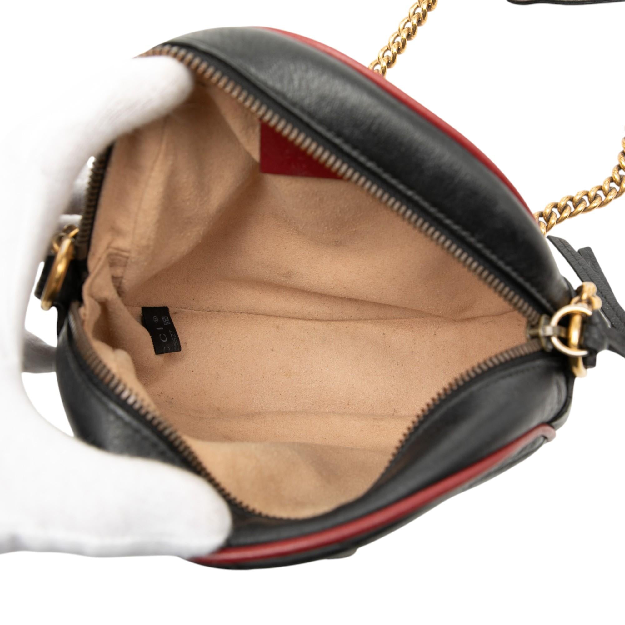Gucci Mini GG Marmont Matelasse Leather Torchon Round Crossbody