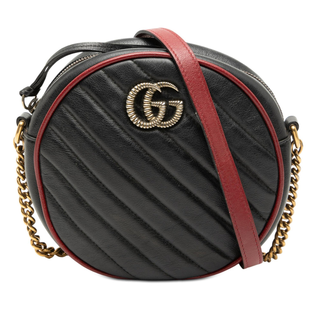 Gucci Mini GG Marmont Matelasse Leather Torchon Round Crossbody