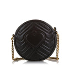 Gucci Mini GG Marmont Matelasse Round Crossbody Bag (SHG-O8pIle)