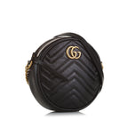 Gucci Mini GG Marmont Matelasse Round Crossbody Bag (SHG-O8pIle)