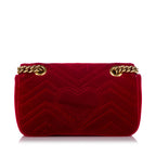 Gucci Mini GG Marmont Matelasse Velvet Crossbody Bag (SHG-27046)