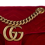 Gucci Mini GG Marmont Matelasse Velvet Crossbody Bag (SHG-27046)