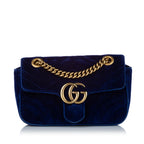 Gucci Mini GG Marmont Matelasse Velvet Crossbody Bag (SHG-30351)