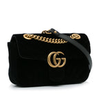 Gucci Mini GG Marmont Matelasse Velvet Crossbody (SHG-uTjykr)