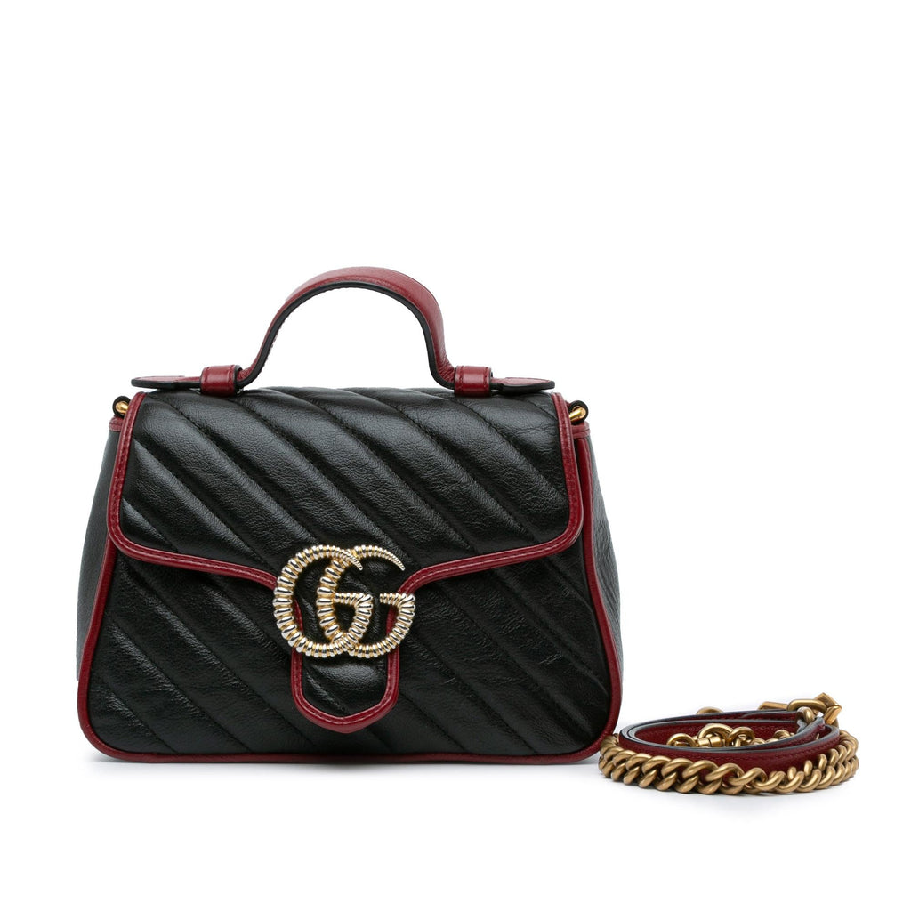Gucci Mini GG Marmont Torchon Top Handle Bag (SHG-IPOg22)