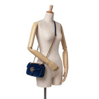 Gucci Mini GG Marmont Velvet Matelasse Flap Crossbody