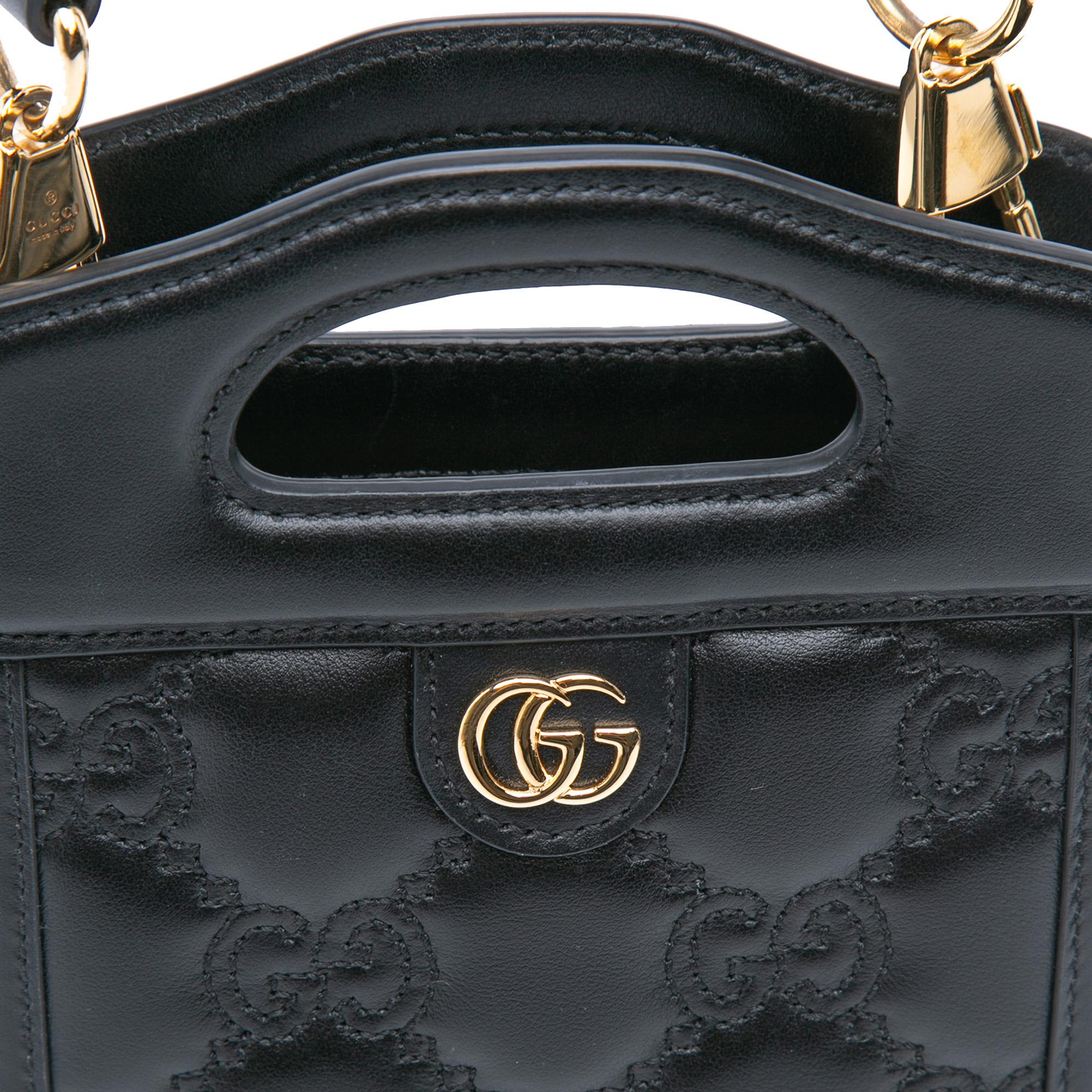Gucci Mini GG Matelasse Leather Cut Out Handle Satchel
