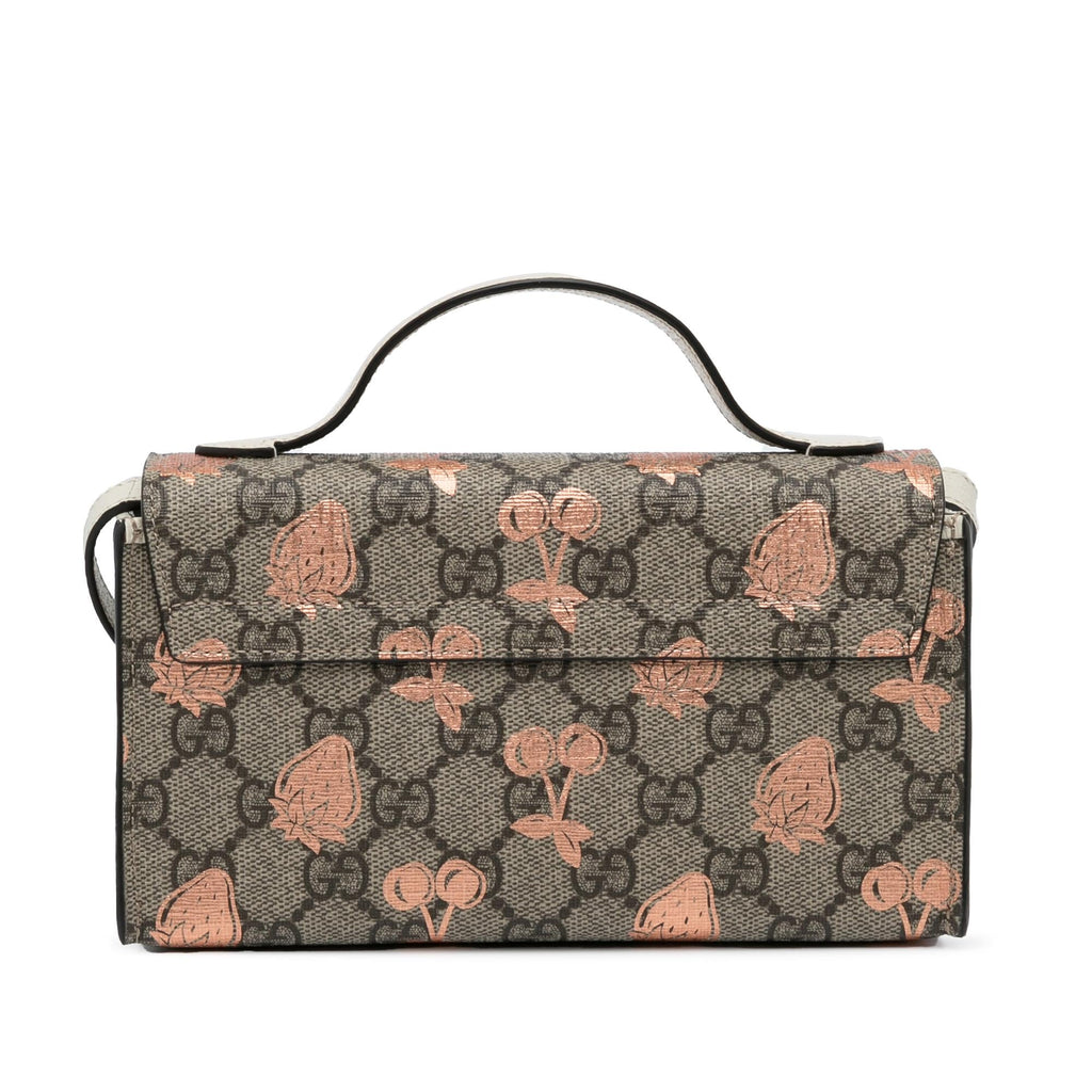 Gucci Mini GG Supreme Berry Padlock Satchel (SHG-0xk6RT)