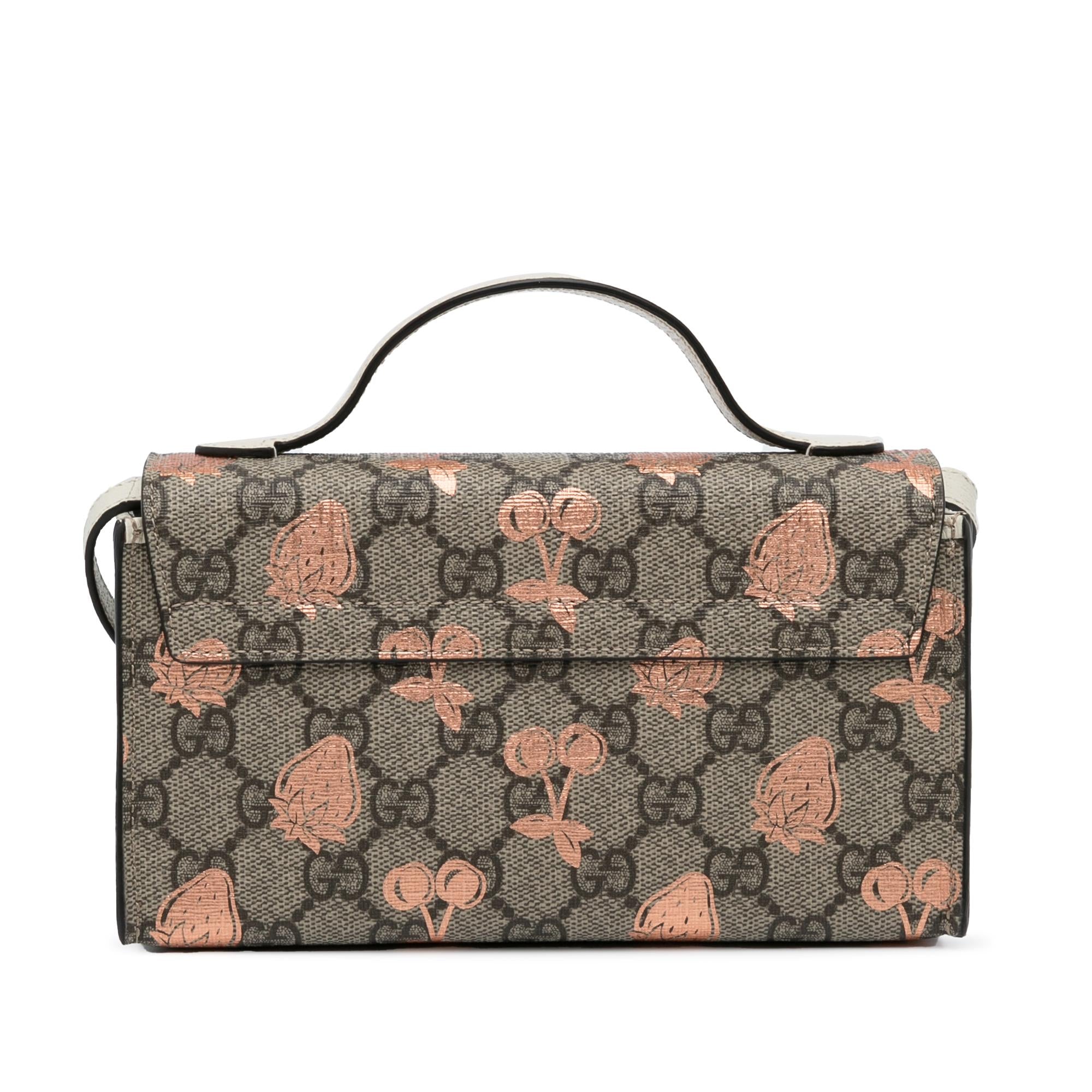 Gucci Mini GG Supreme Berry Padlock Satchel (SHG-0xk6RT)
