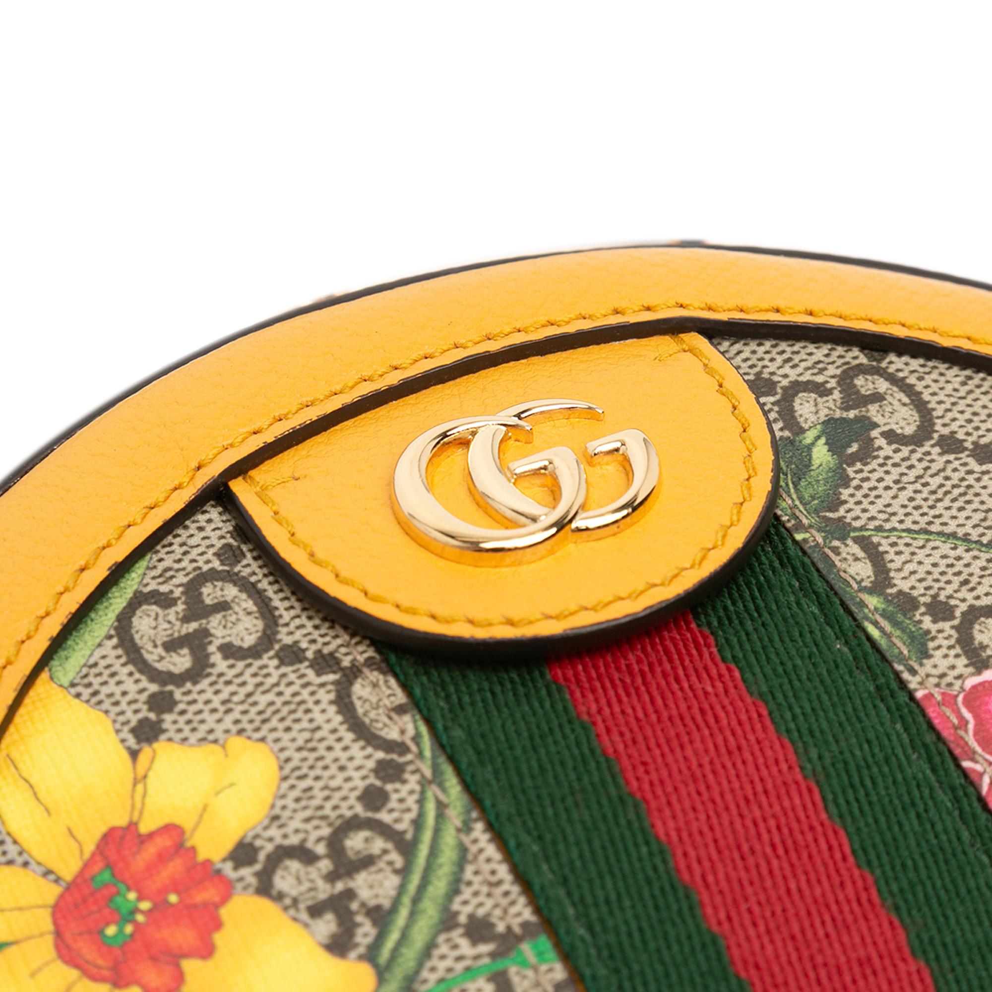 Gucci Mini GG Supreme Flora Ophidia Round Crossbody