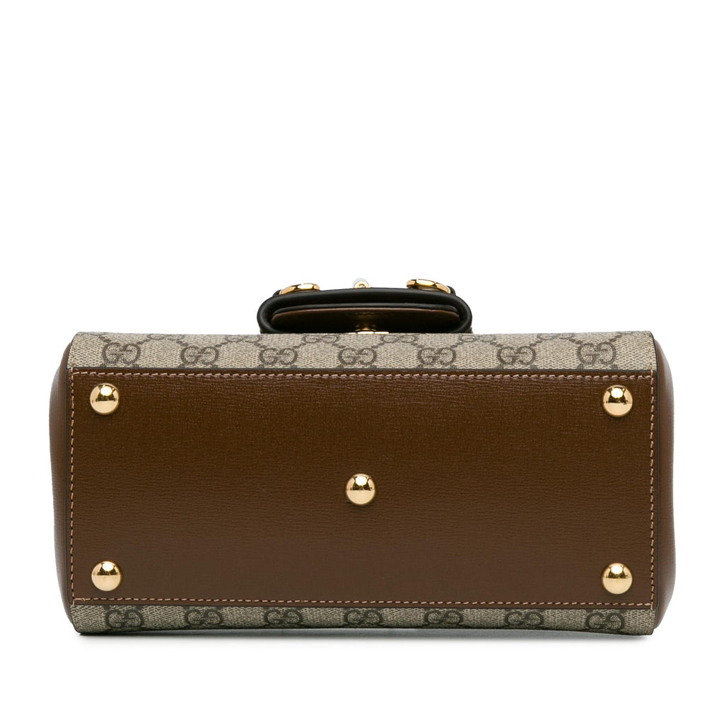 Gucci Mini GG Supreme Horsebit 1955 Satchel (SHG-SrwnA0)