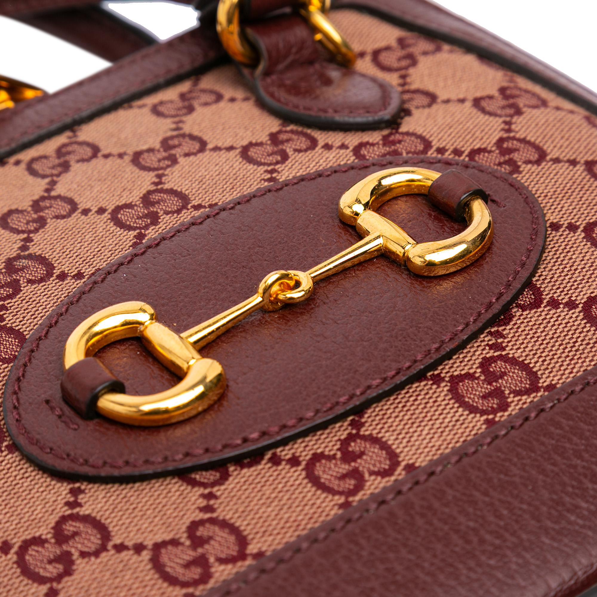 Gucci Mini GG Supreme Horsebit 1955 Top Handle Bag