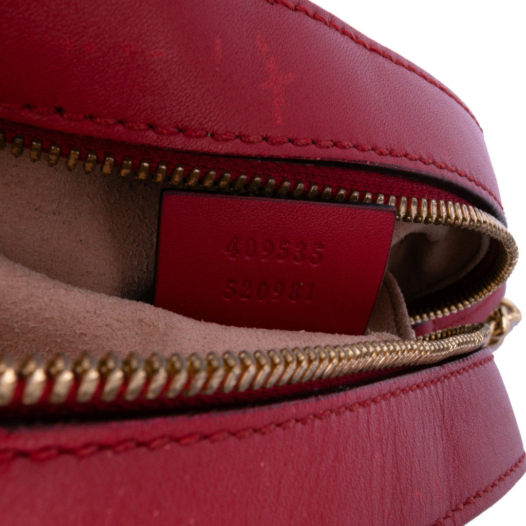 Gucci Mini GG Supreme Kingsnake Heart Embroidered Camera Bag