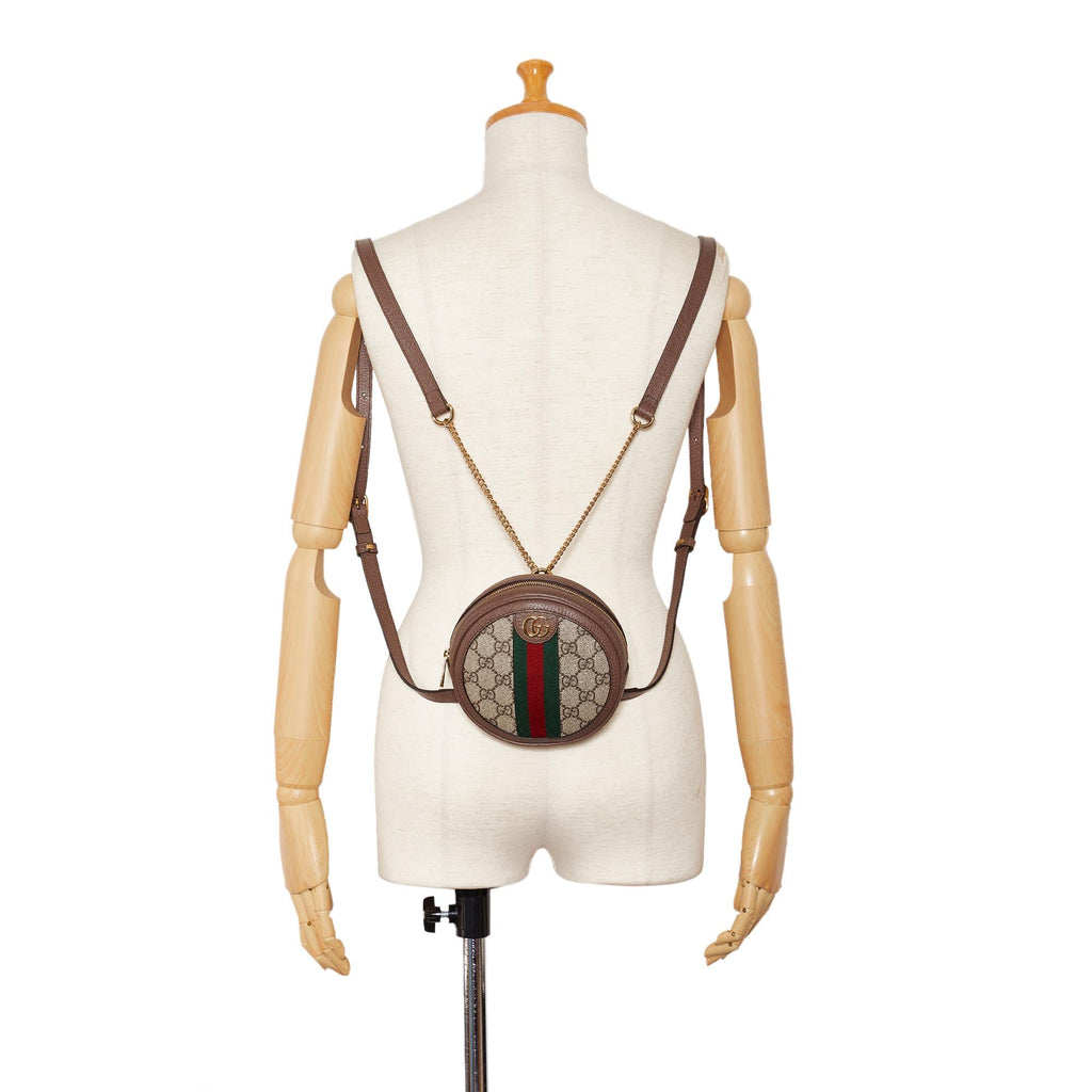 Gucci Mini GG Supreme Round Ophidia Backpack