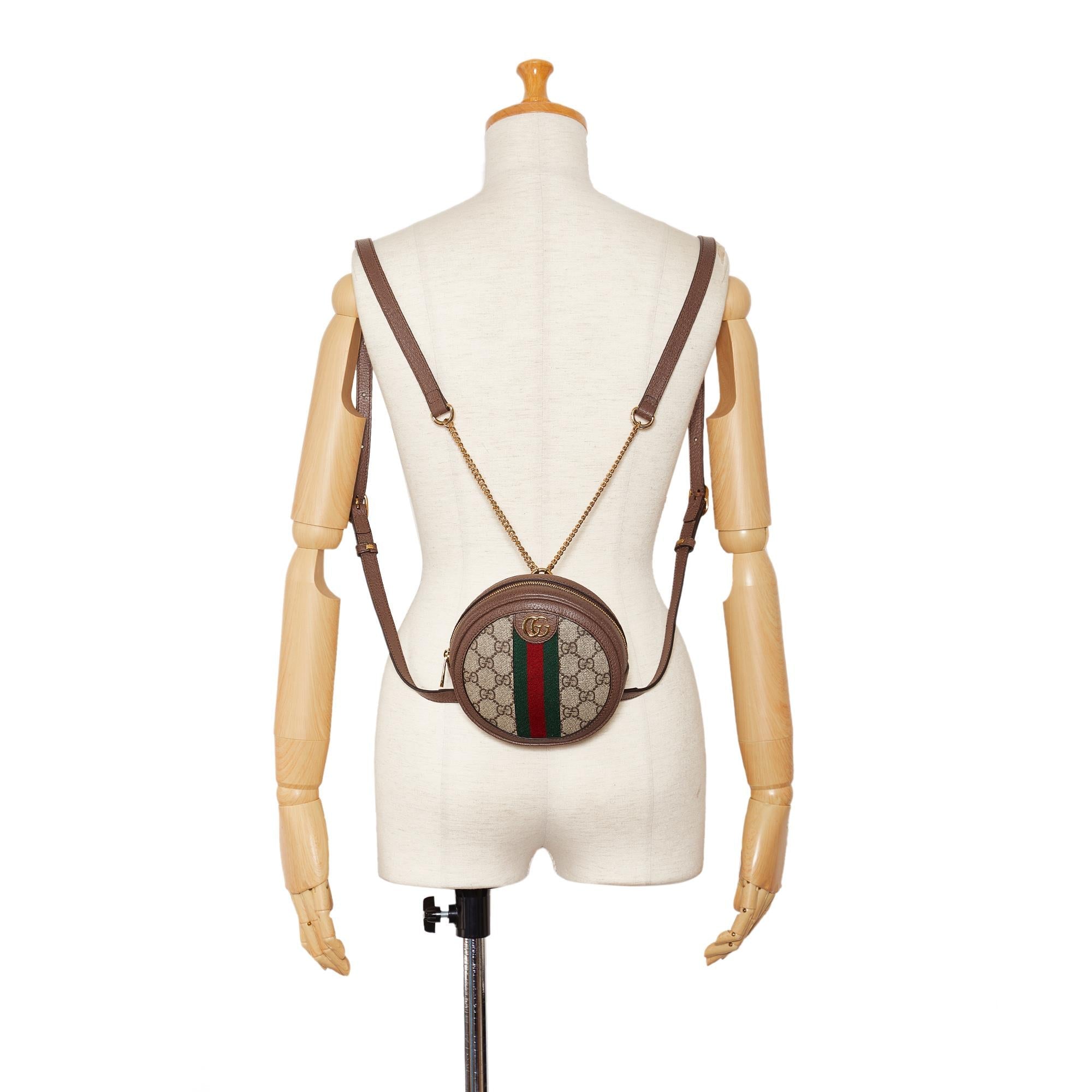 Gucci Mini GG Supreme Round Ophidia Backpack