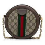 Gucci Mini GG Supreme Round Ophidia Crossbody (SHG-aFu3qu)