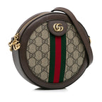 Gucci Mini GG Supreme Round Ophidia Crossbody (SHG-aFu3qu)