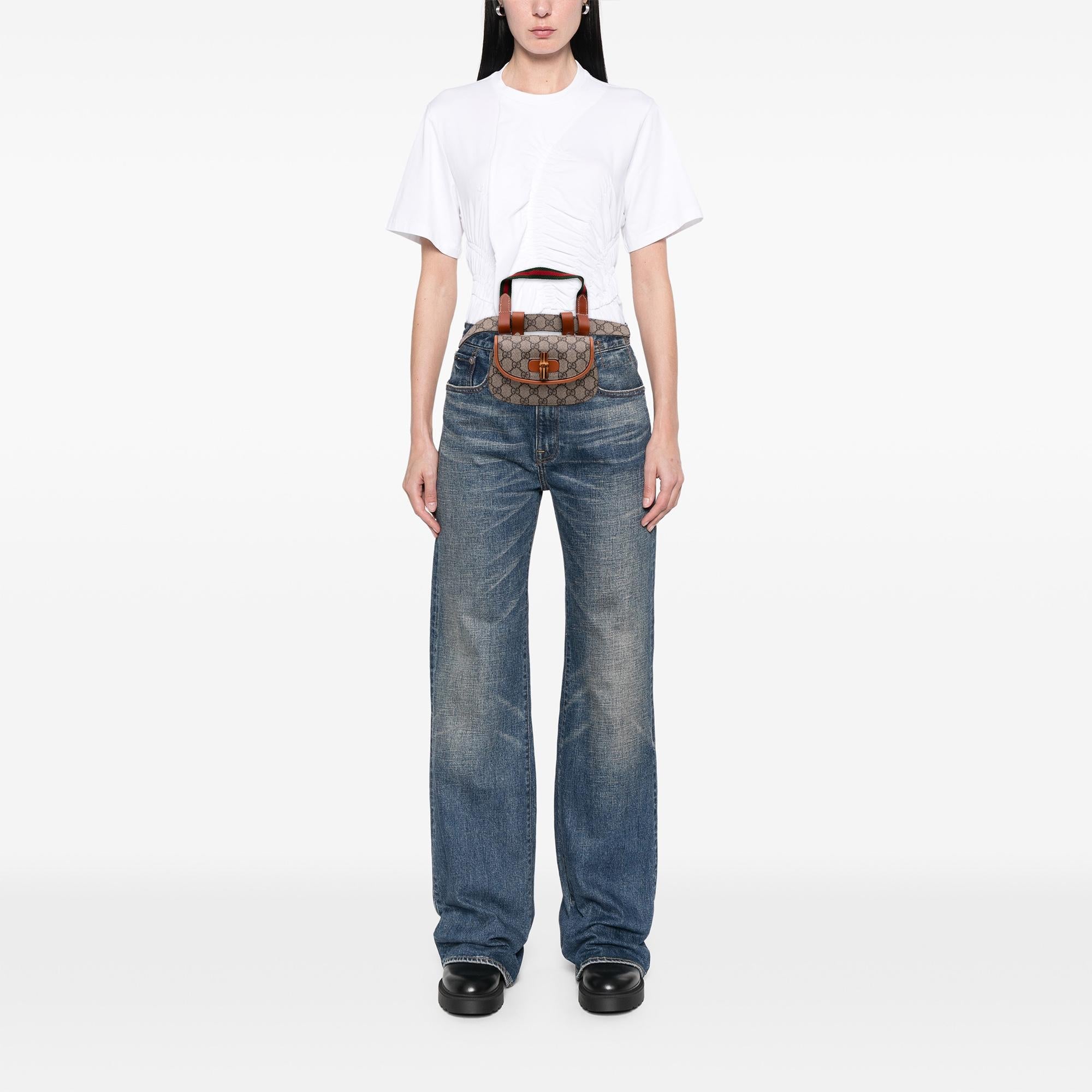 Gucci Mini GG Supreme Web Bamboo 1947 Belt Bag