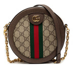 Gucci Mini GG Supreme Web Ophidia Round Crossbody