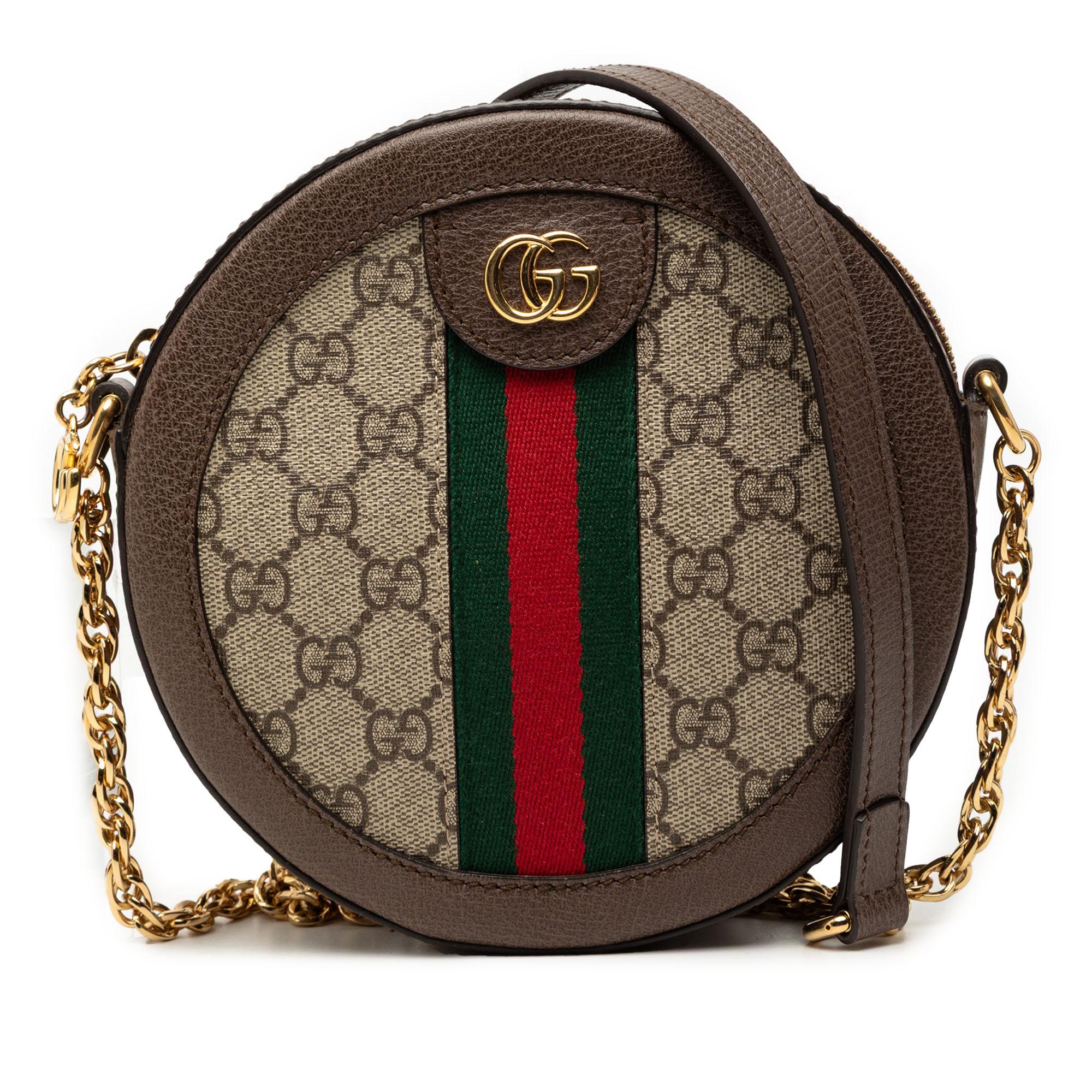 Gucci Mini GG Supreme Web Ophidia Round Crossbody