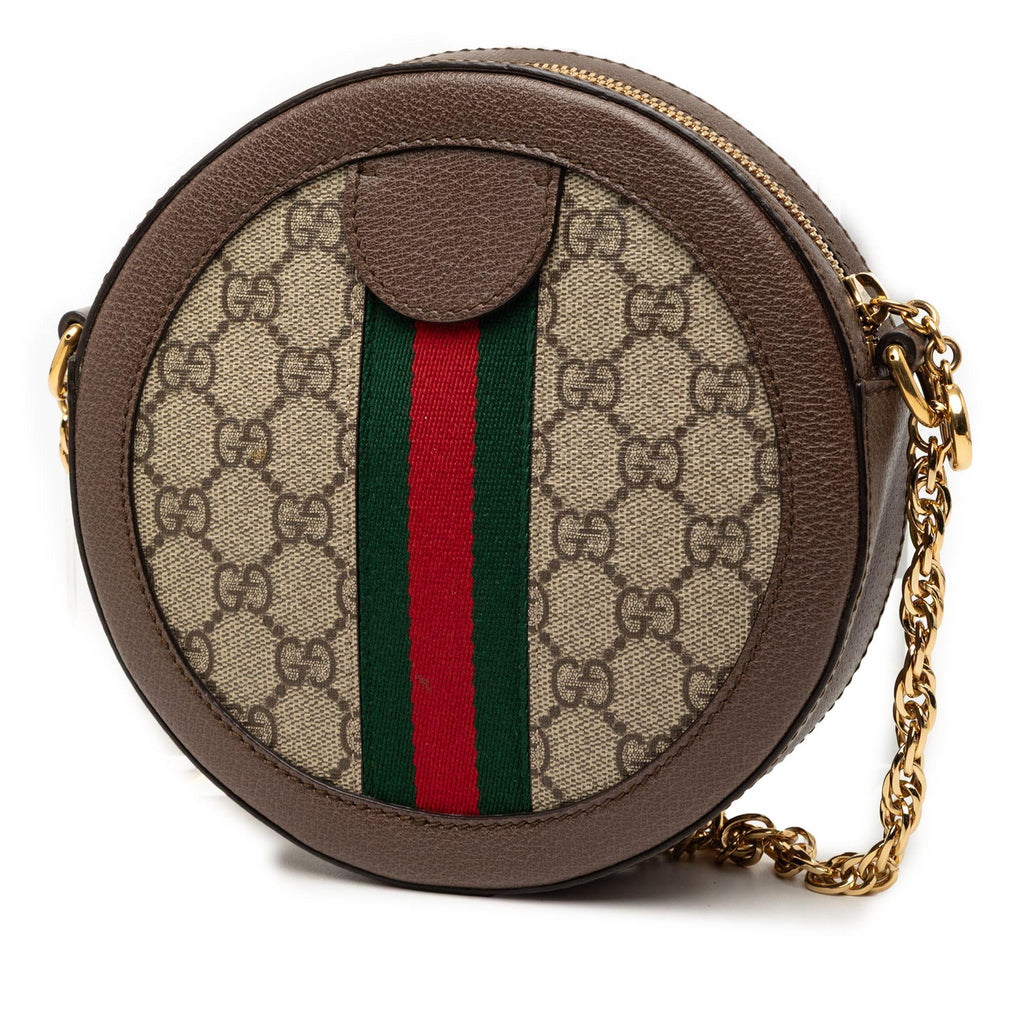 Gucci Mini GG Supreme Web Ophidia Round Crossbody