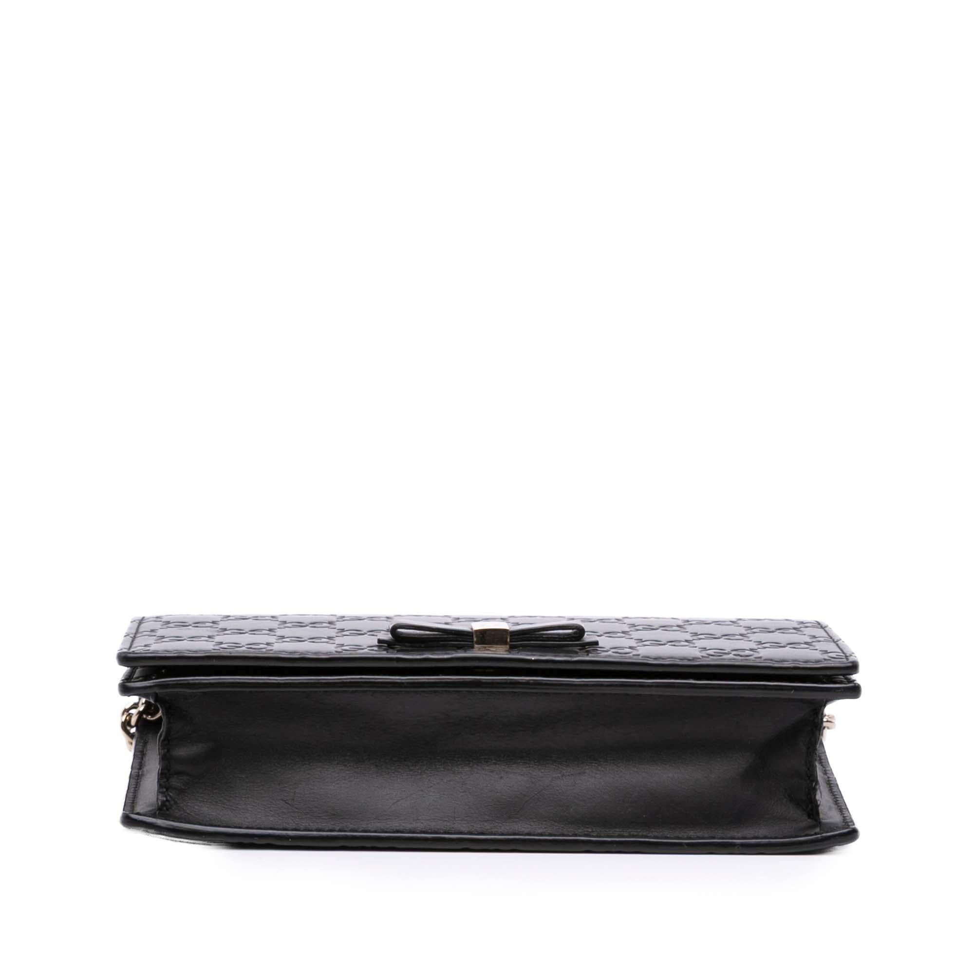 Gucci Mini Guccissima Bow Signature Wallet On Chain