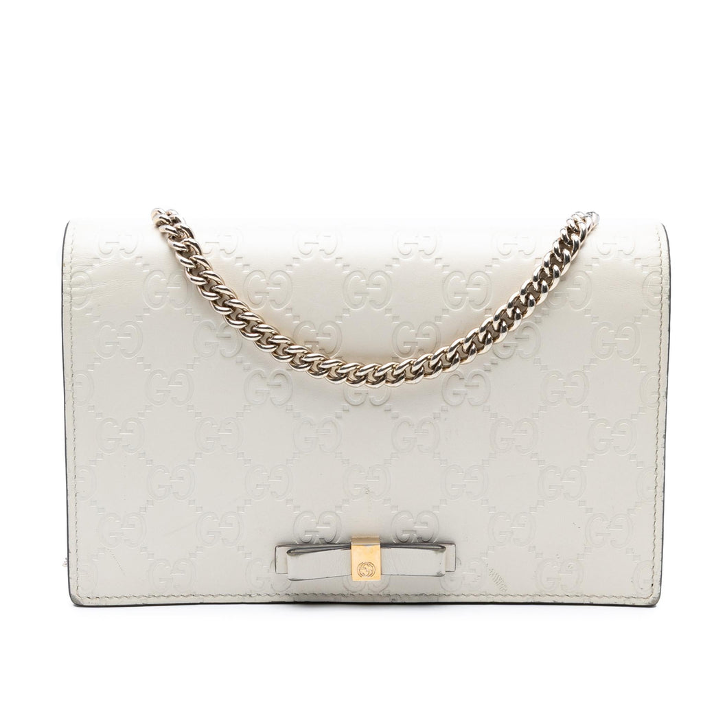 Gucci Mini Guccissima Bow Signature Wallet On Chain