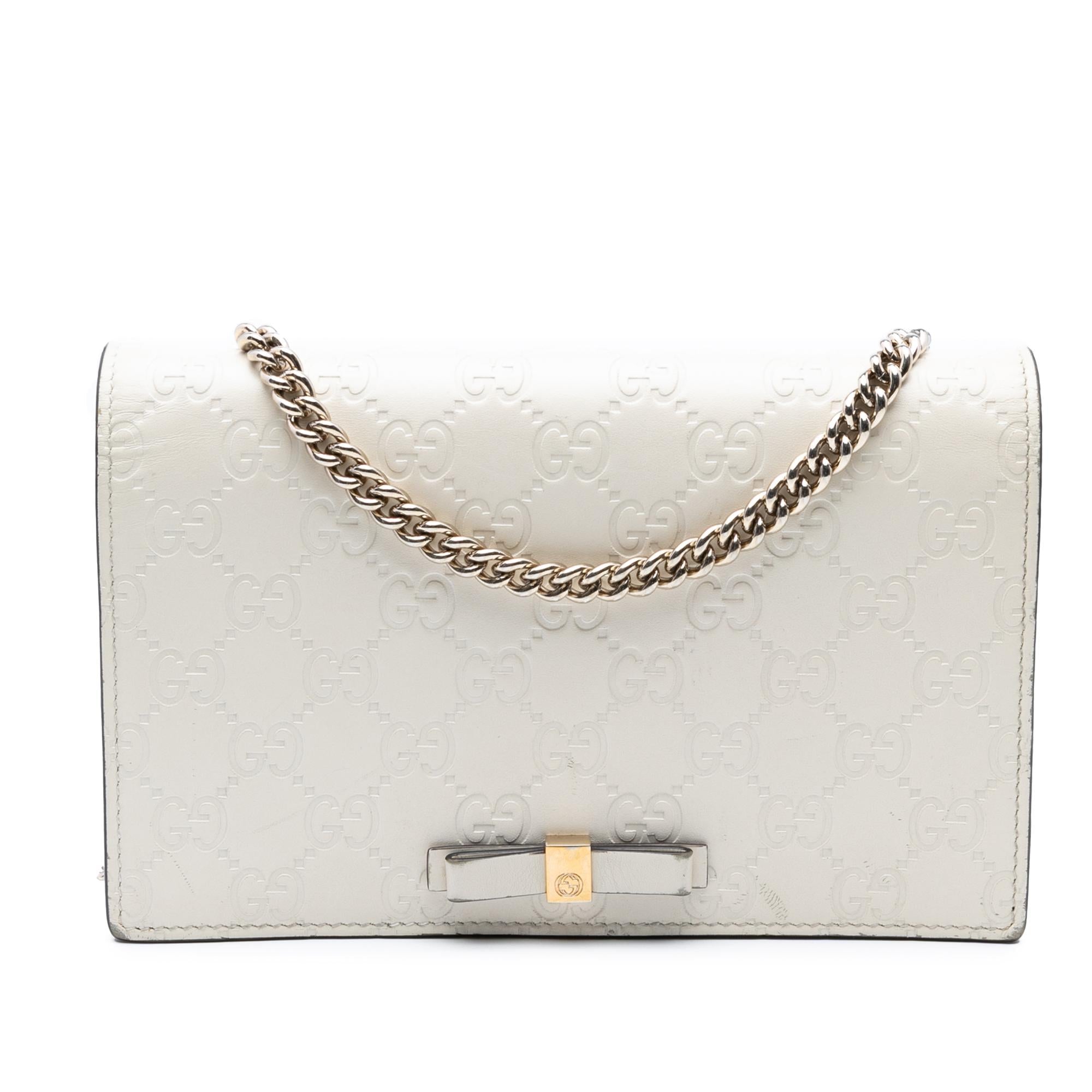 Gucci Mini Guccissima Bow Signature Wallet On Chain