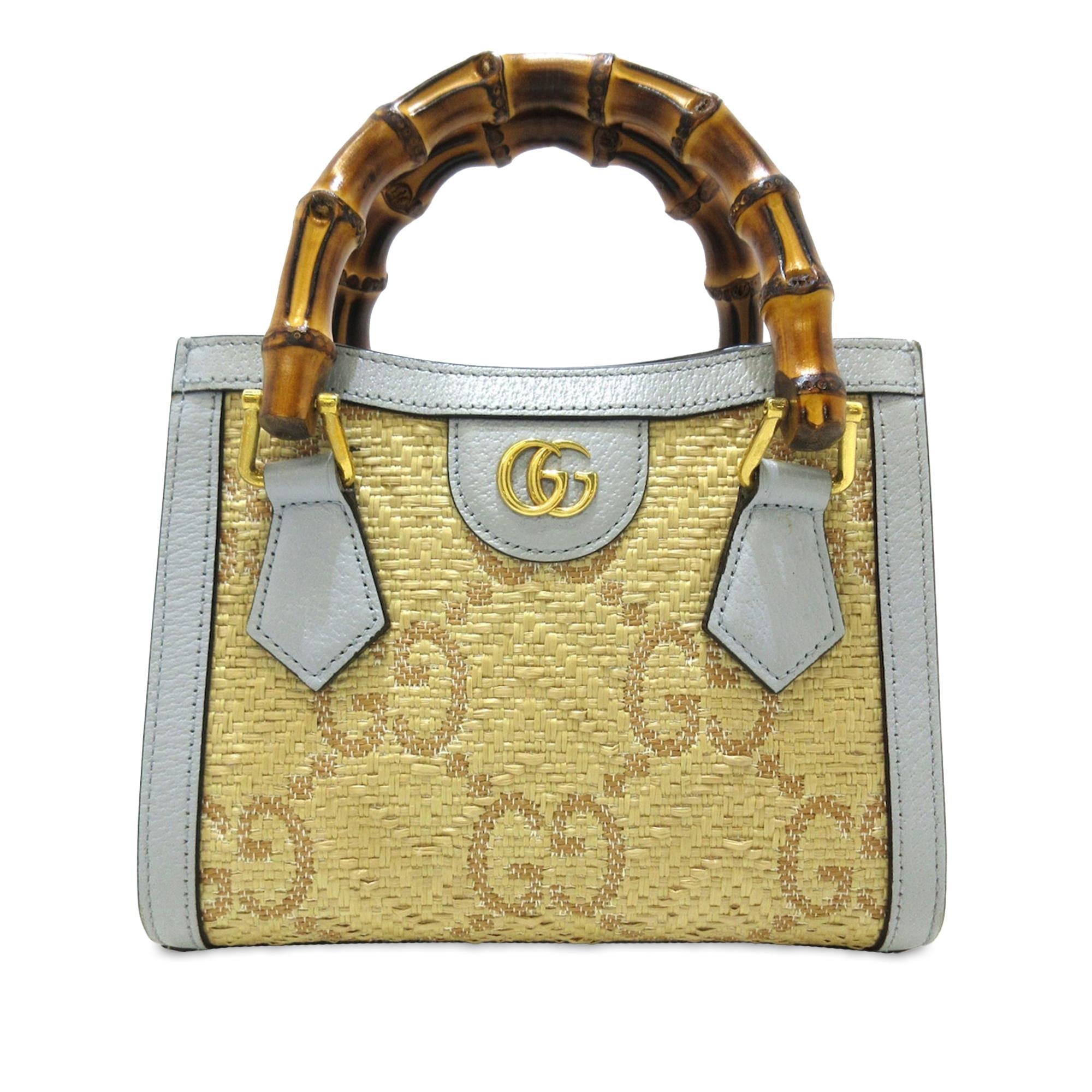 Gucci Mini Jumbo GG Raffia Diana (SHG-drcDRd)