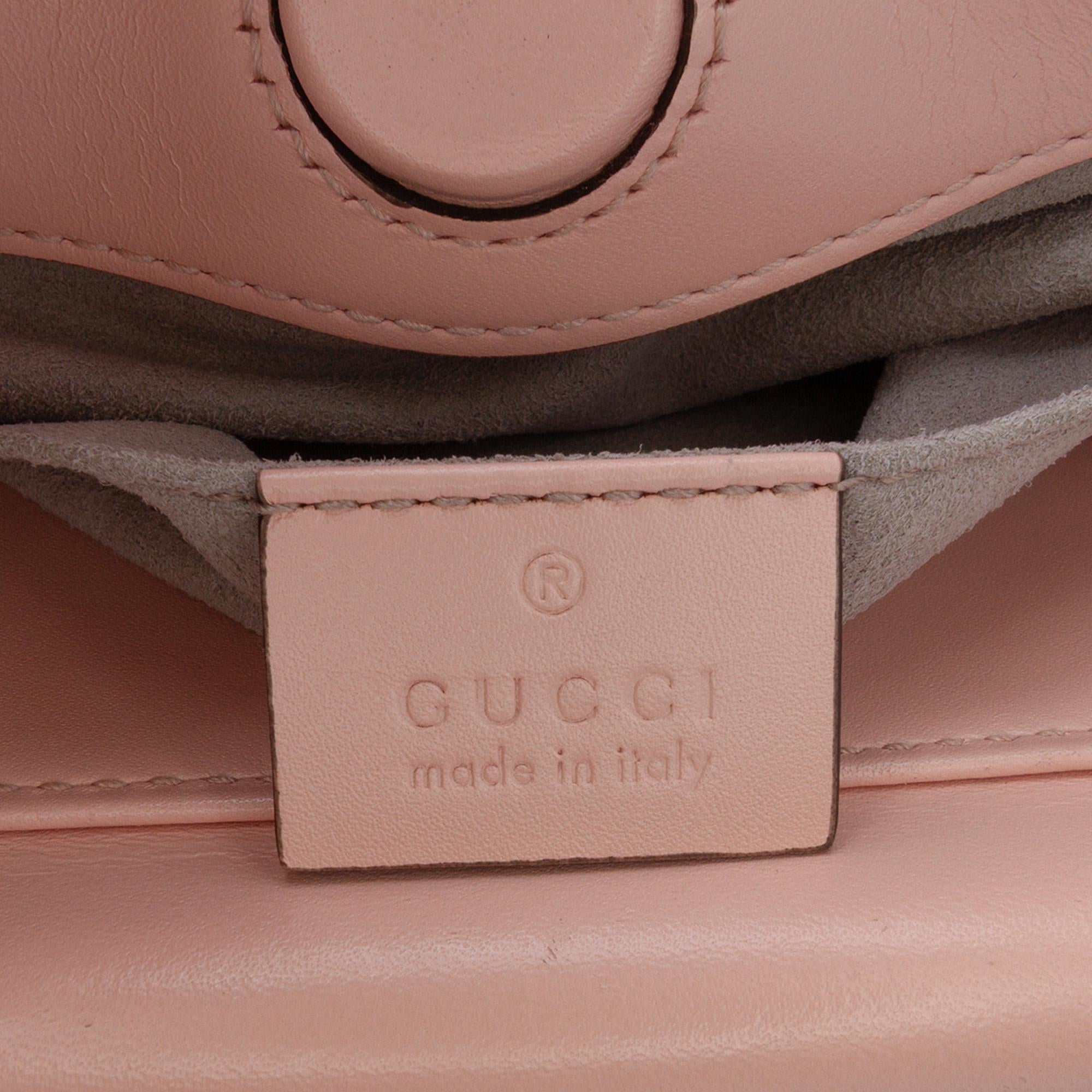 Gucci Mini Leather Bamboo Nymphaea Satchel