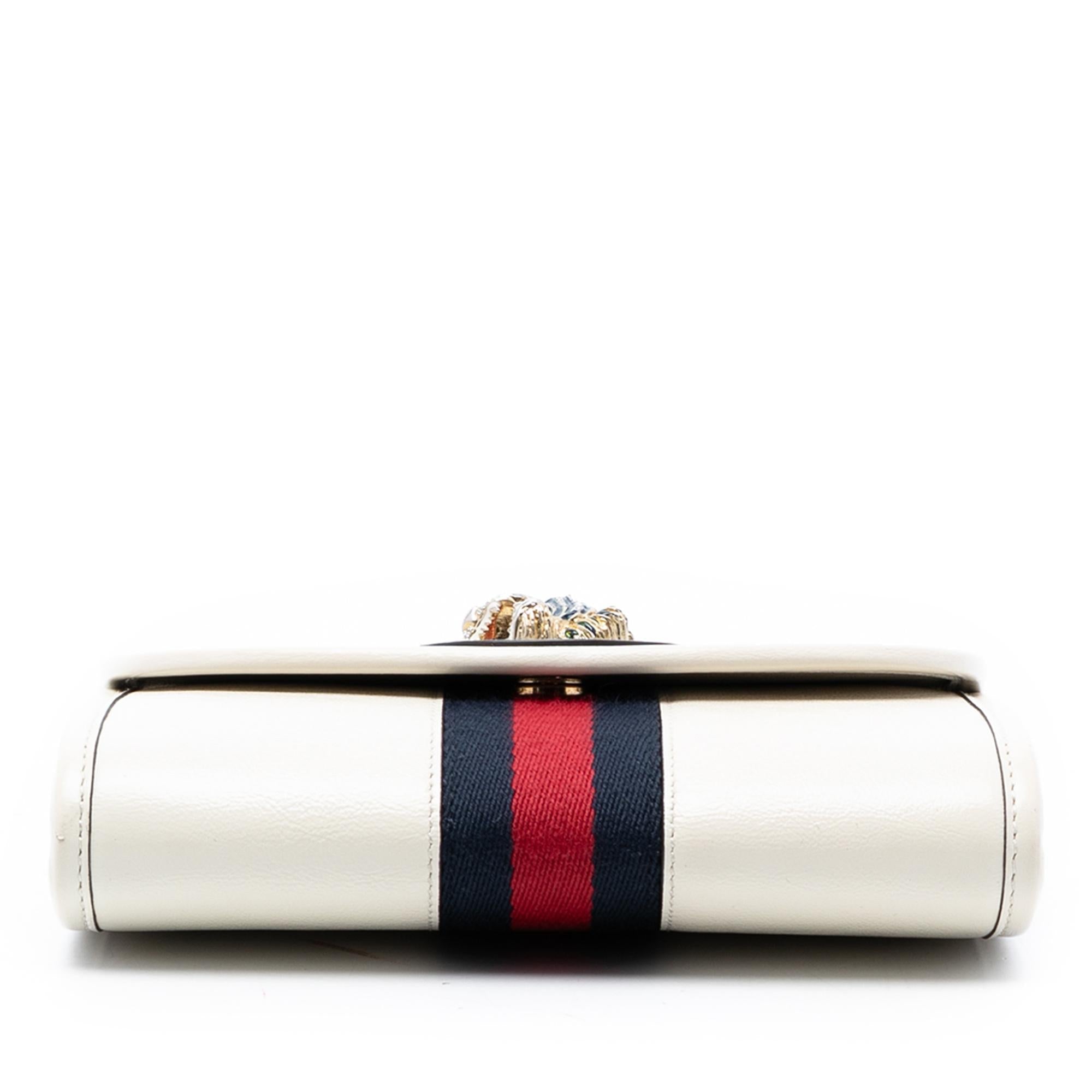 Gucci Mini Leather Rajah Web Chain Crossbody