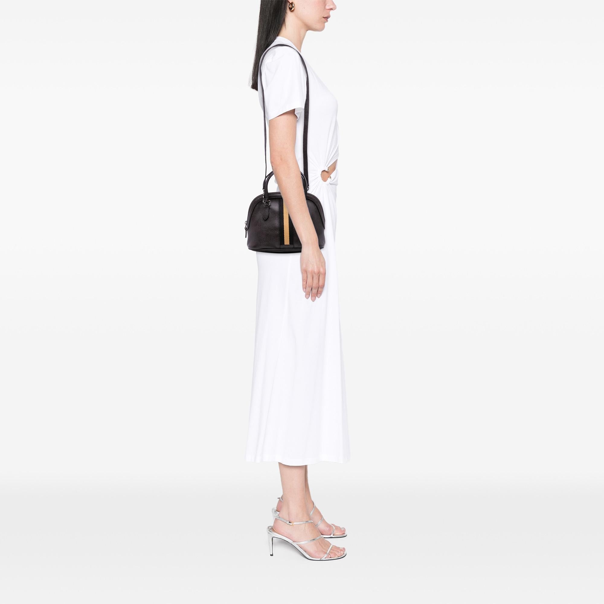 Gucci Mini Leather Web Dome Satchel