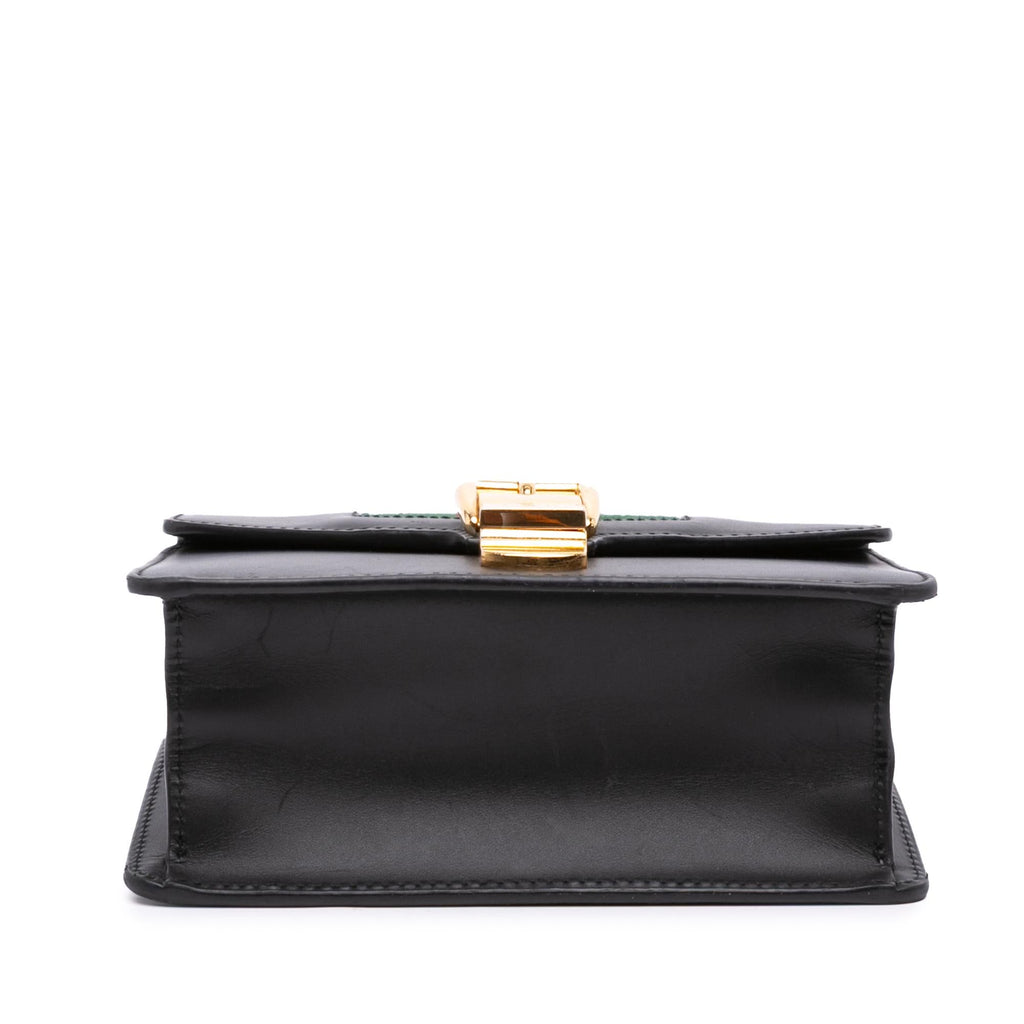 Gucci Mini Leather Web Sylvie Chain Crossbody