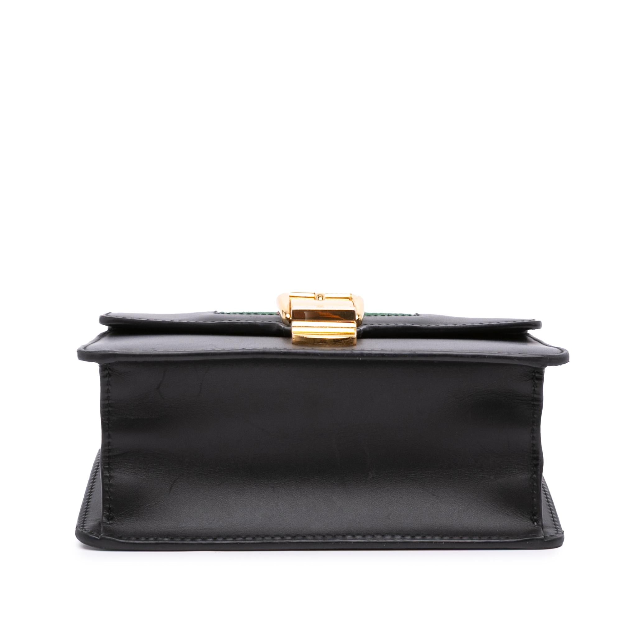 Gucci Mini Leather Web Sylvie Chain Crossbody