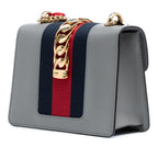 Gucci Mini Leather Web Sylvie Chain Crossbody