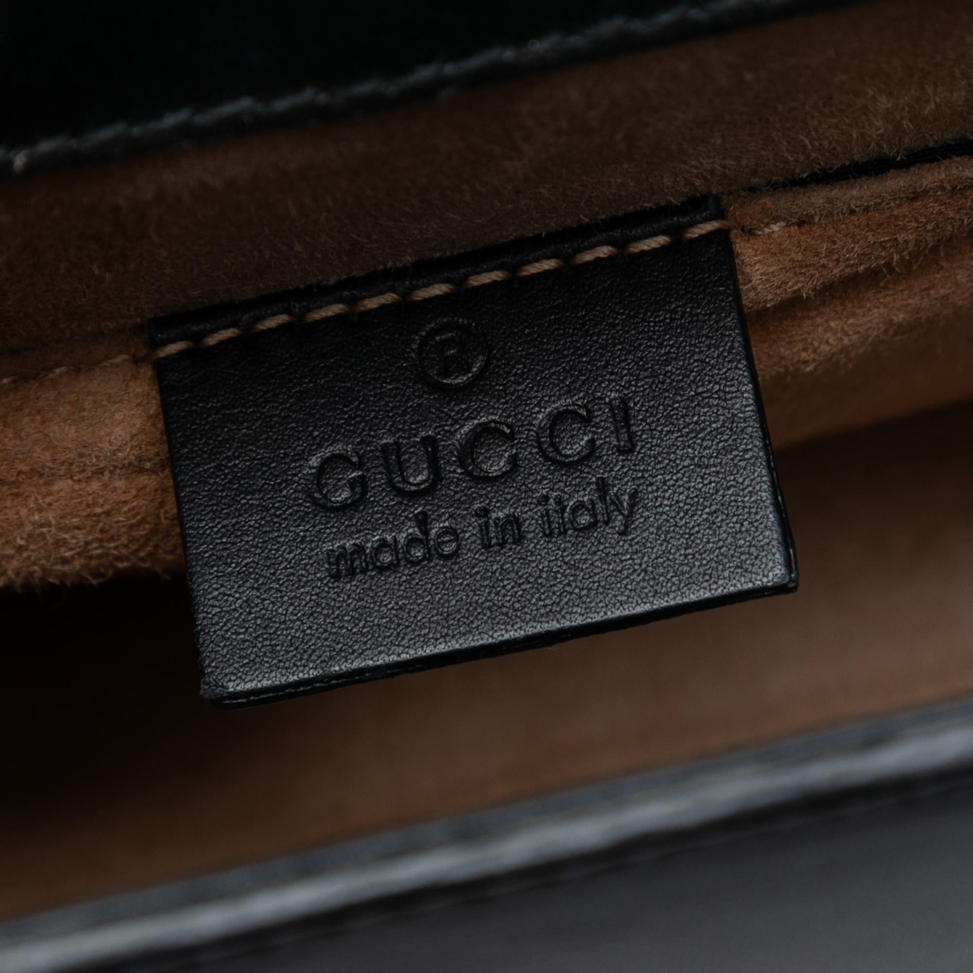 Gucci Mini Leather Web Sylvie Chain Crossbody