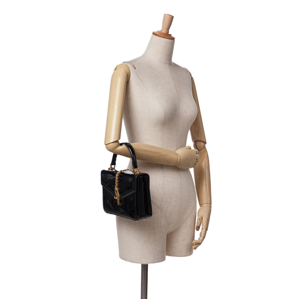 Gucci Mini Patent Sylvie 1969 Top Handle Bag