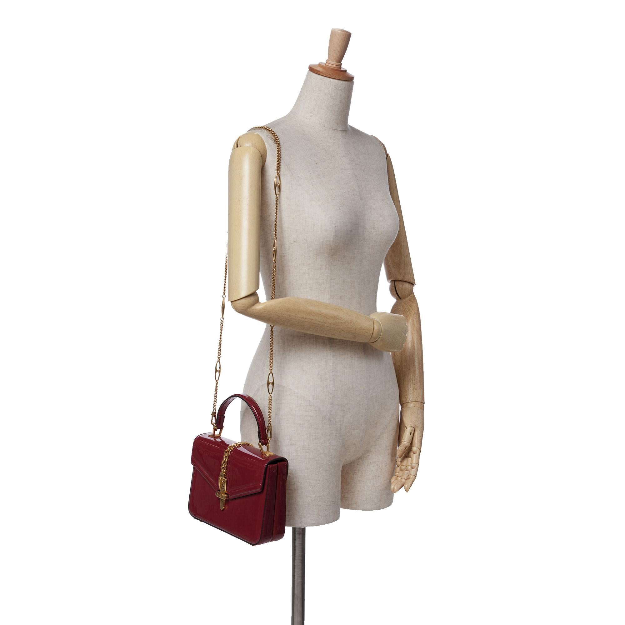 Gucci Mini Patent Sylvie 1969 Top Handle Bag