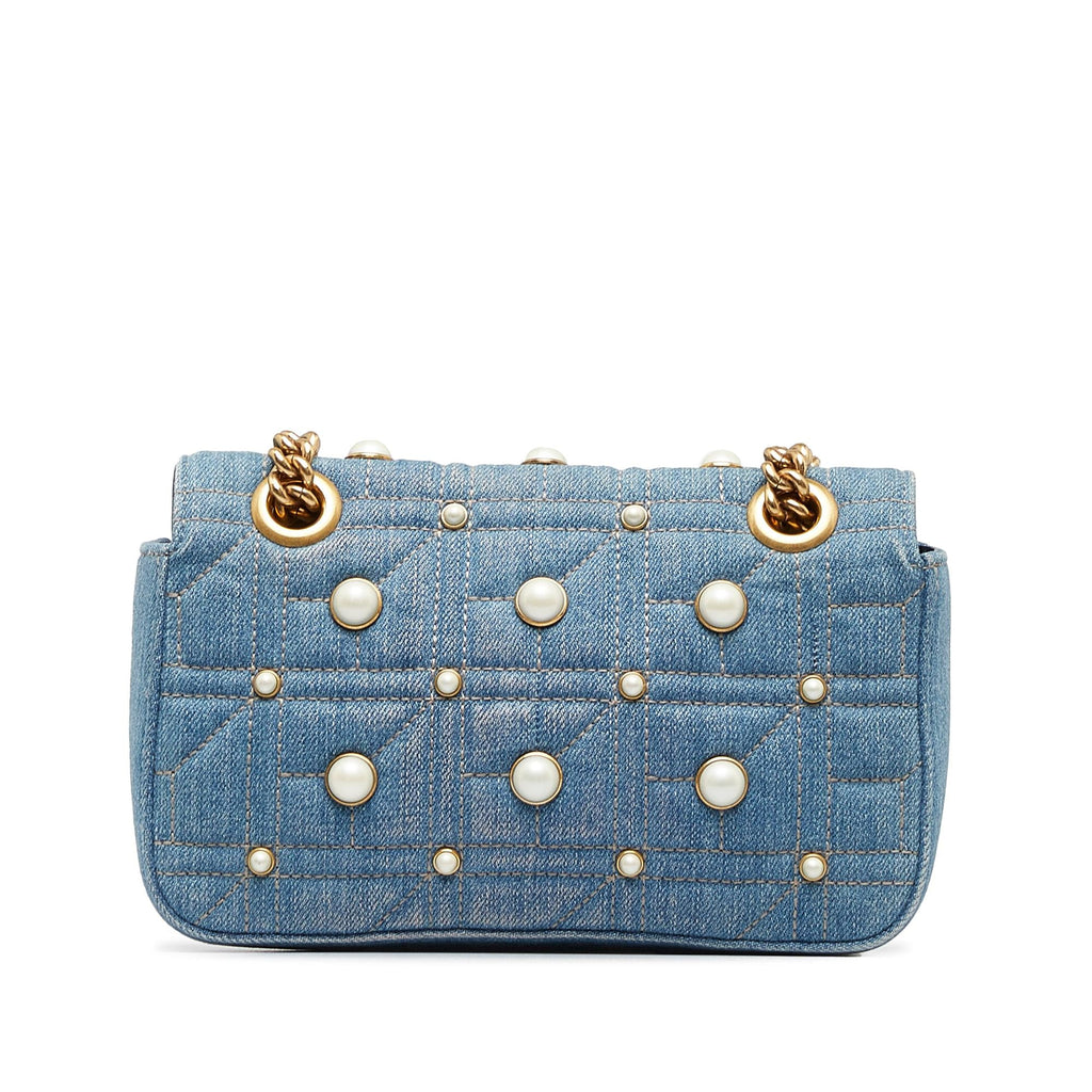Gucci Mini Pearly GG Marmont Matelasse Shoulder Bag (SHG-MEWHwS)