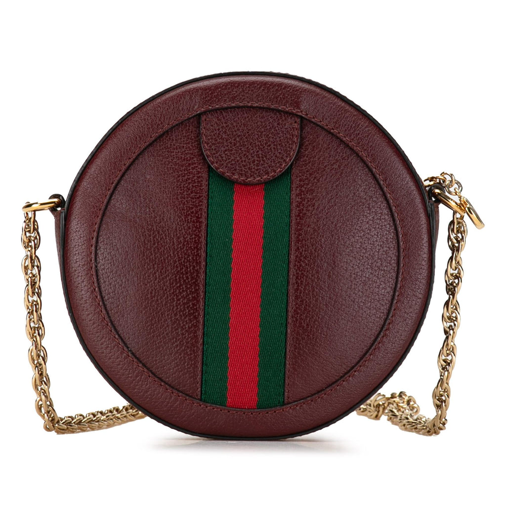 Gucci Mini Round Ophidia Leather Crossbody Bag (SHG-X9STIA)